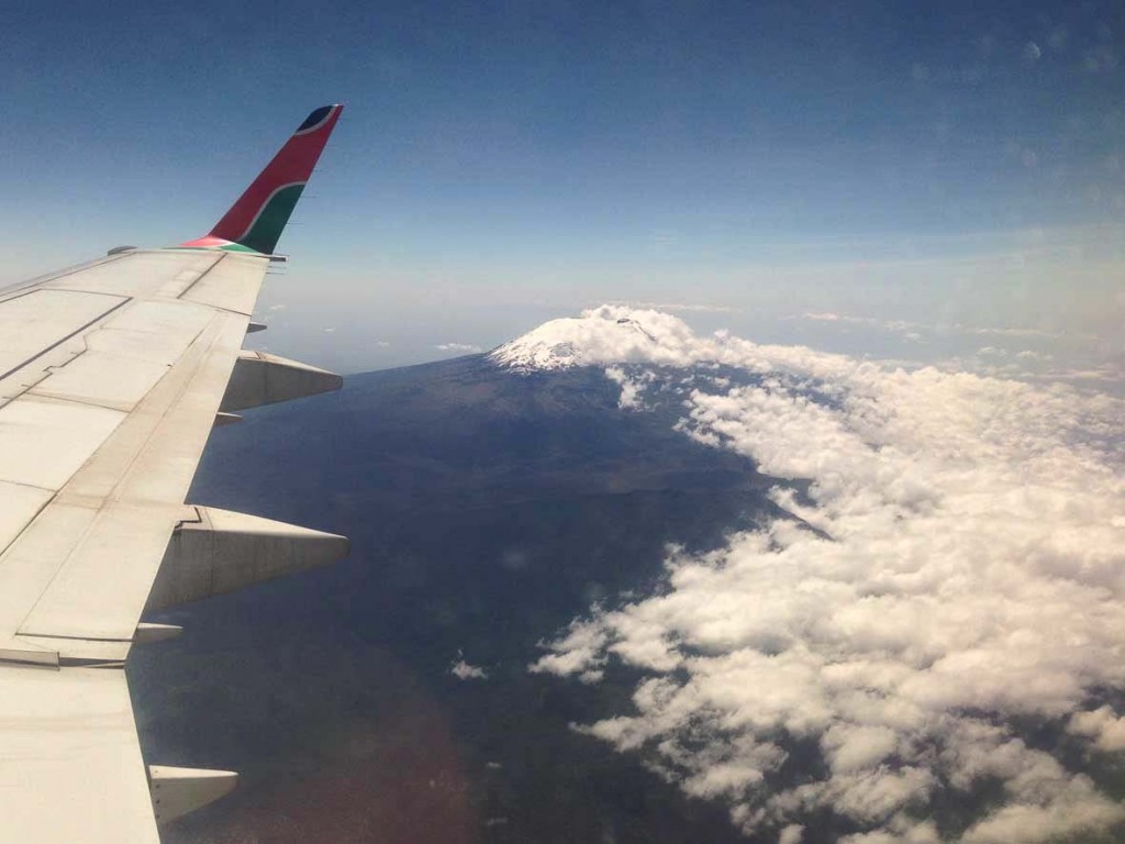 View of Kilimanjaro from the air